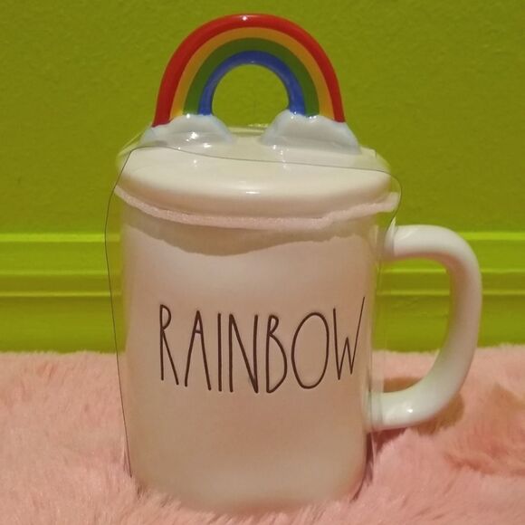 Rae Dunn Rainbow Embossed Ceramic Mug - Picture 1 of 3